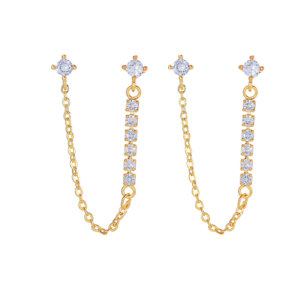 Double Spark Chain Earrings