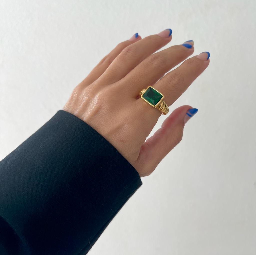 Green Chunky Ring